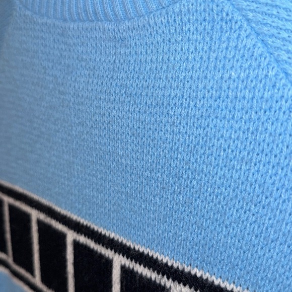 Yamaha Original Molly Design Blue Turtleneck Sweater with Black & White Stripes - Picture 11 of 12